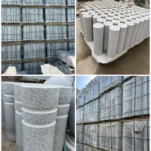 许昌 芝麻白花岗岩挡车柱、隔离柱多少钱