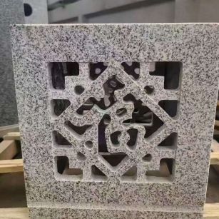 许昌 芝麻白花岗岩镂空雕花灯笼