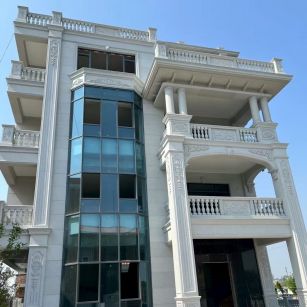 许昌 芝麻白花岗岩别墅外墙干挂效果展示