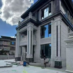 许昌 别墅干挂，芝麻白与芝麻黑完美配合