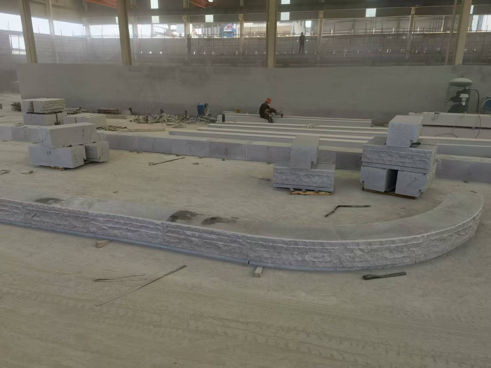 许昌 芝麻白整石坐凳（光面+自然面）