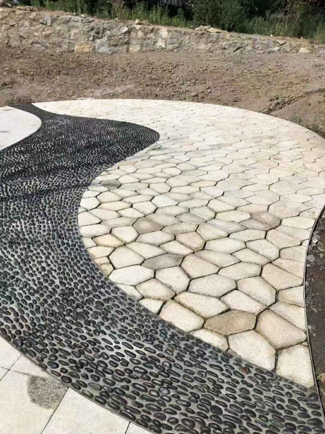 许昌 黄金麻冰裂缝室外铺装效果完美展示